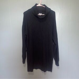 Raya Black Turtleneck Tunic Sweater Dress Large